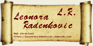 Leonora Radenković vizit kartica
